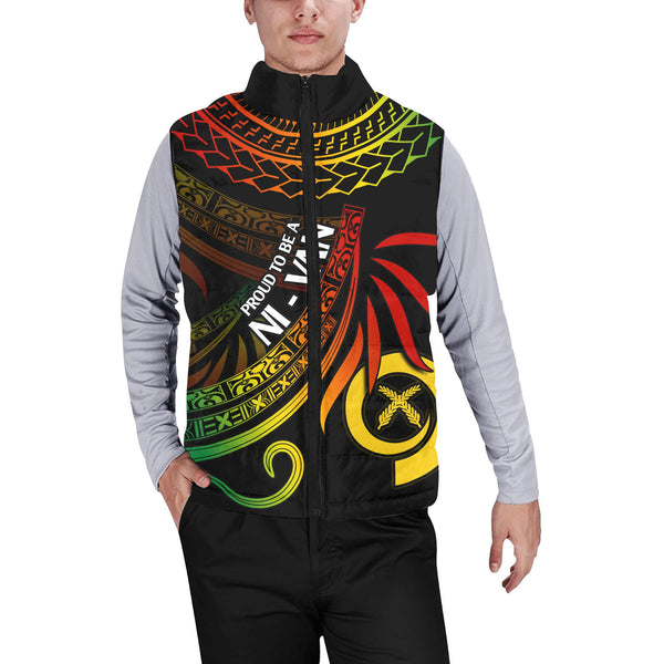 Custom Vanuatu Men Padded Jacket Vest Happy Independence Polynesian Proud To Be A Ni Van V1