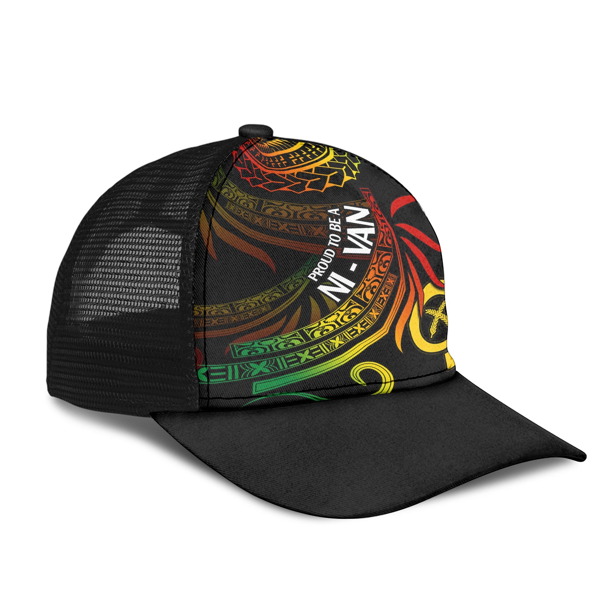 Custom Vanuatu Mesh Back Cap Happy Independence Polynesian Proud To Be A Ni Van V1