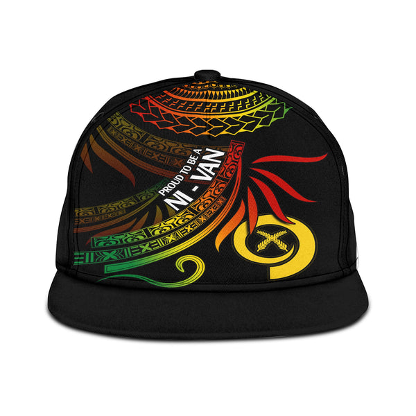 Custom Vanuatu Snapback Hat Happy Independence Polynesian Proud To Be A Ni Van V1