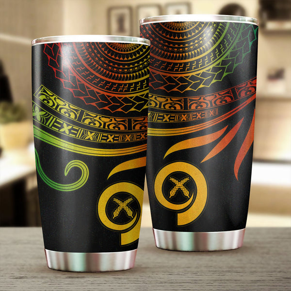 Custom Vanuatu Stainless Steel Glitter Tumbler Happy Independence Polynesian Proud To Be A Ni Van V2