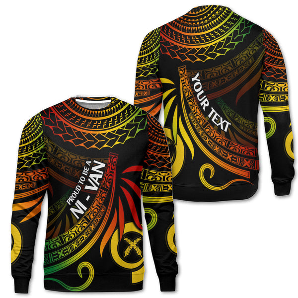 Custom Vanuatu Sweatshirt Happy Independence Polynesian Proud To Be A Ni Van V1