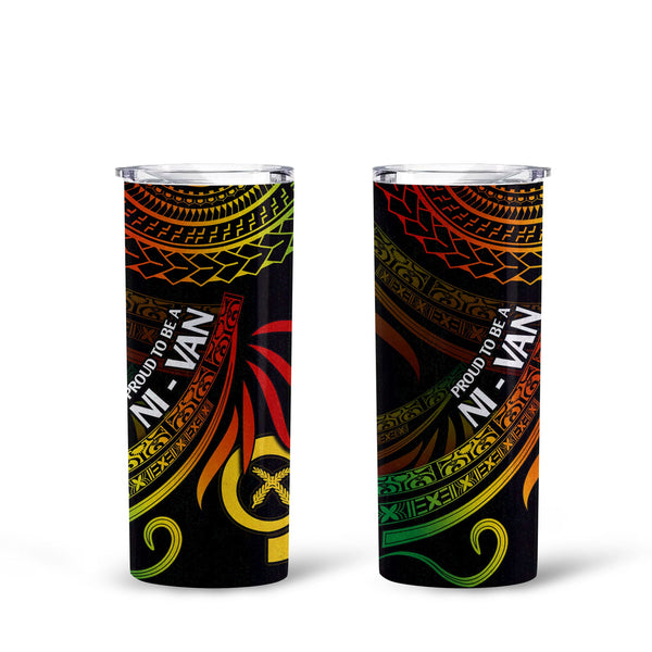 Custom Vanuatu Tall Glitter Tumbler Happy Independence Polynesian Proud To Be A Ni Van V1