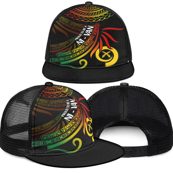 Custom Vanuatu Trucker Hat Happy Independence Polynesian Proud To Be A Ni Van V1