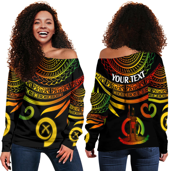 Custom Vanuatu Women Off Shoulder Sweatshirt Happy Independence Polynesian Proud To Be A Ni Van V2