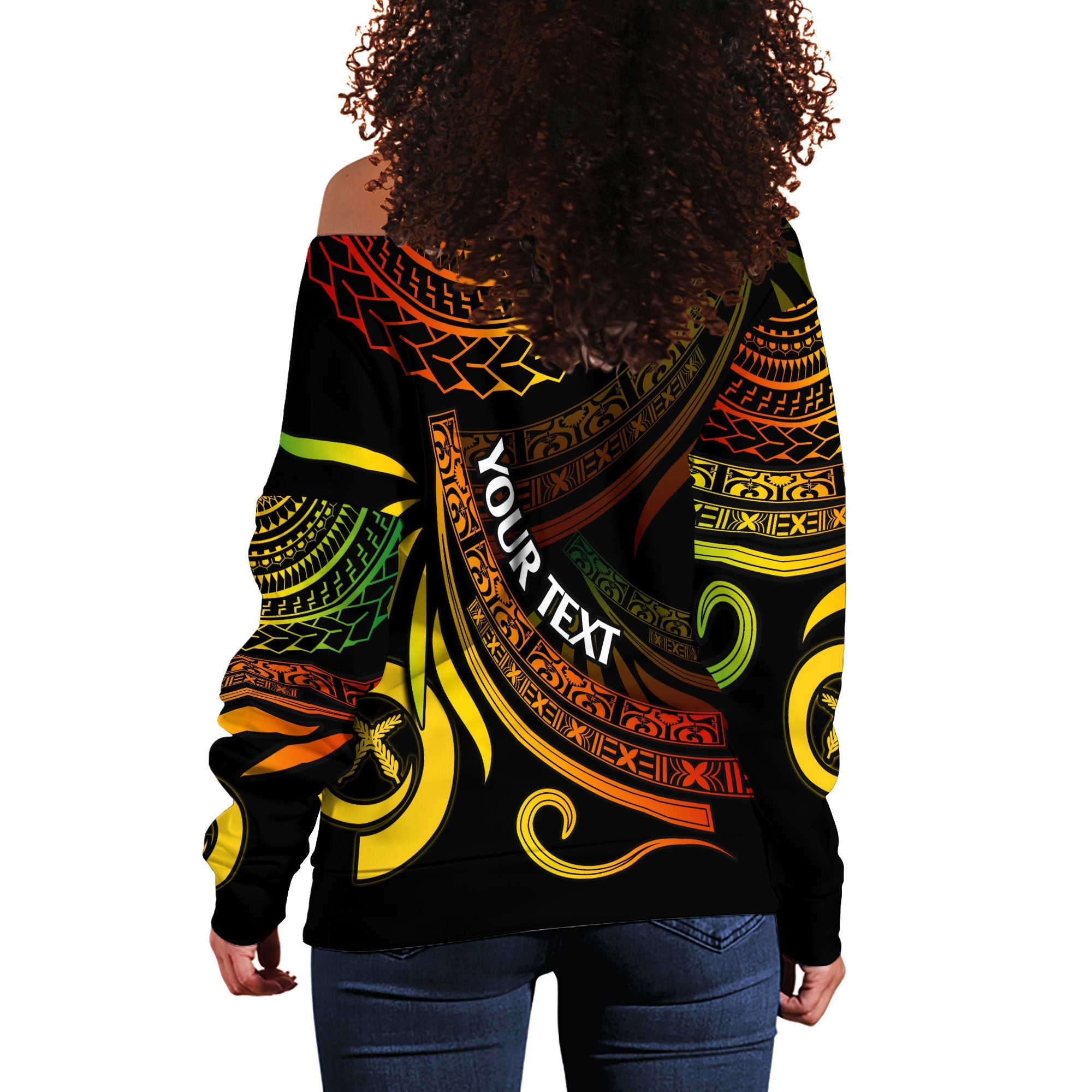 Custom Vanuatu Women Off Shoulder Sweatshirt Happy Independence Polynesian Proud To Be A Ni Van V1