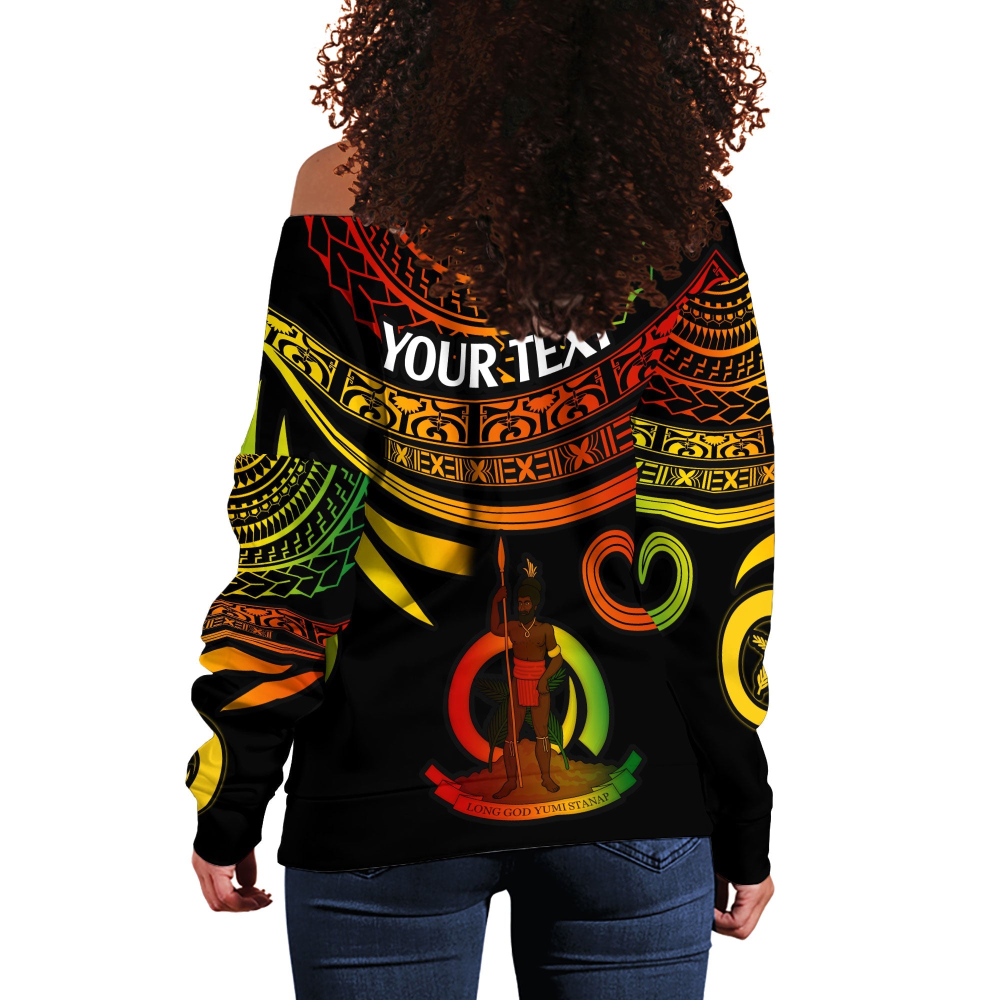 Custom Vanuatu Women Off Shoulder Sweatshirt Happy Independence Polynesian Proud To Be A Ni Van V2