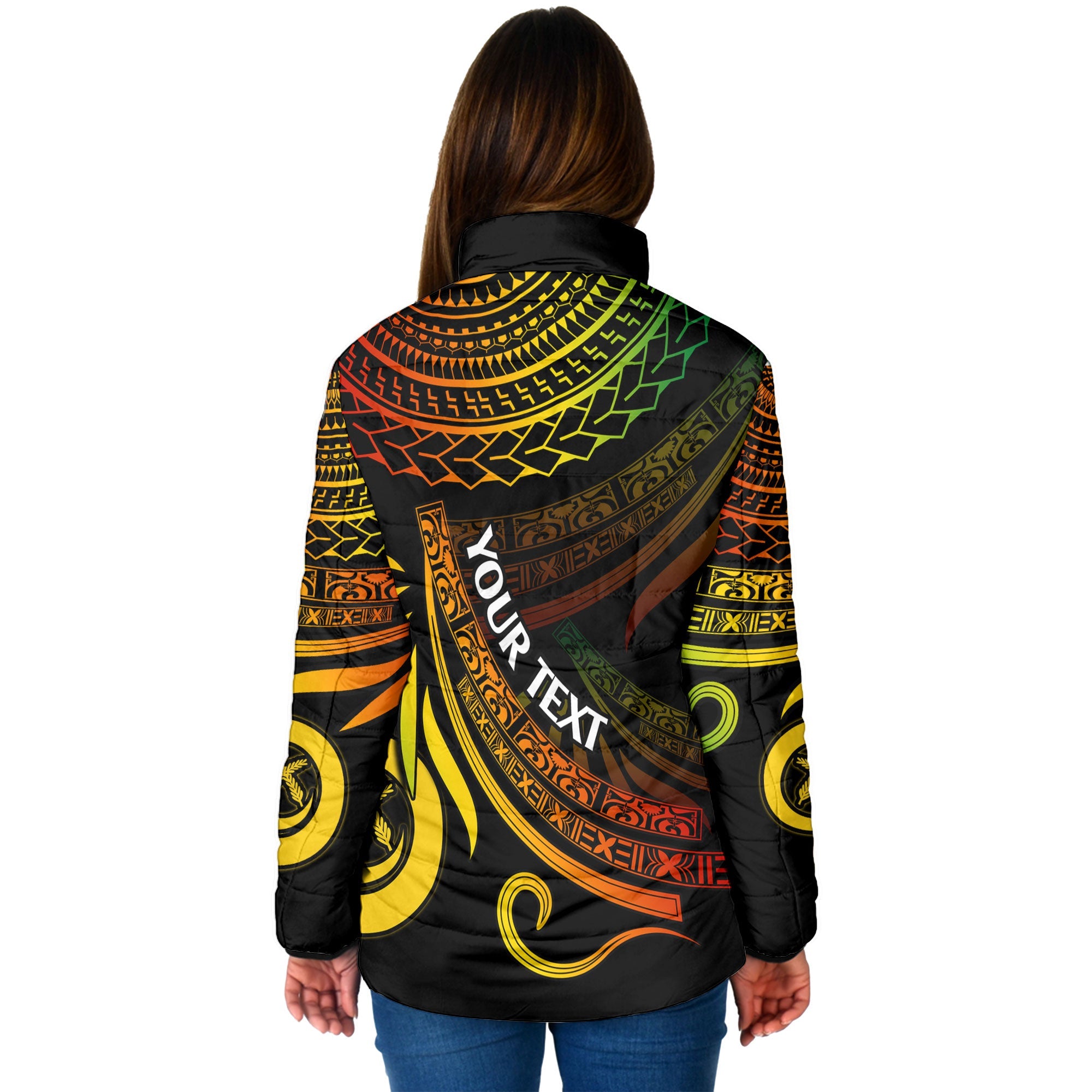 Custom Vanuatu Women Padded Jacket Happy Independence Polynesian Proud To Be A Ni Van V1