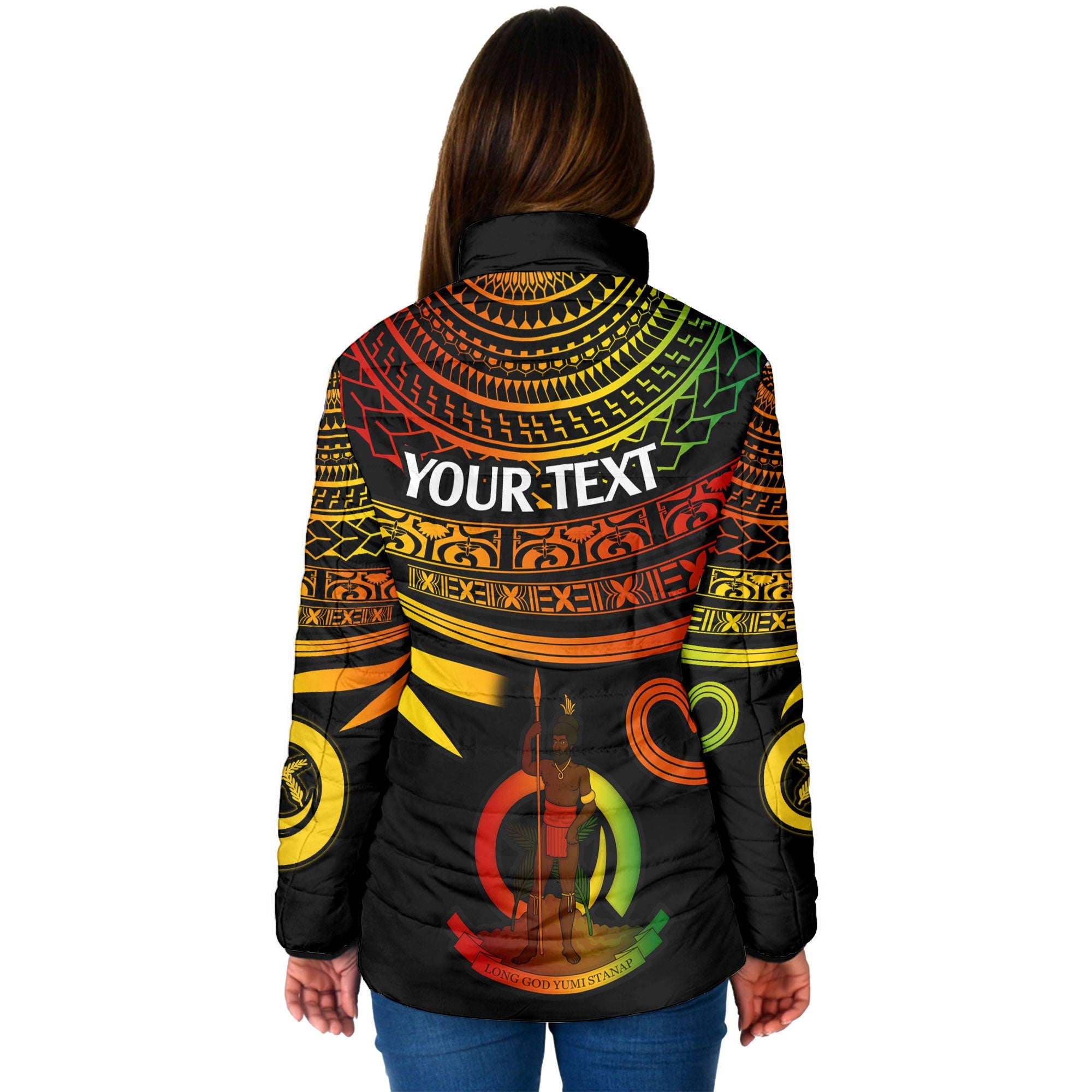 Custom Vanuatu Women Padded Jacket Happy Independence Polynesian Proud To Be A Ni Van V2