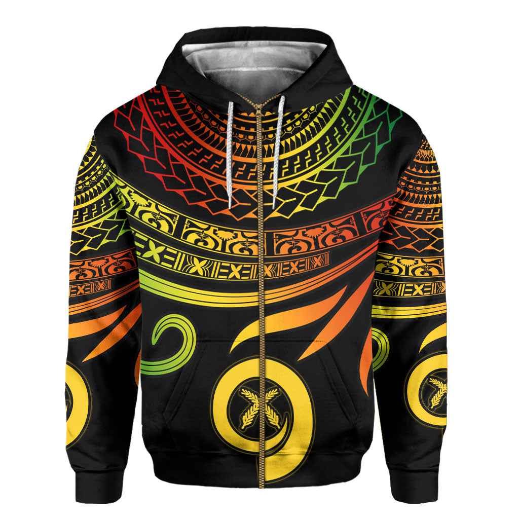 Custom Vanuatu Zip Hoodie Happy Independence Polynesian Proud To Be A Ni Van V2