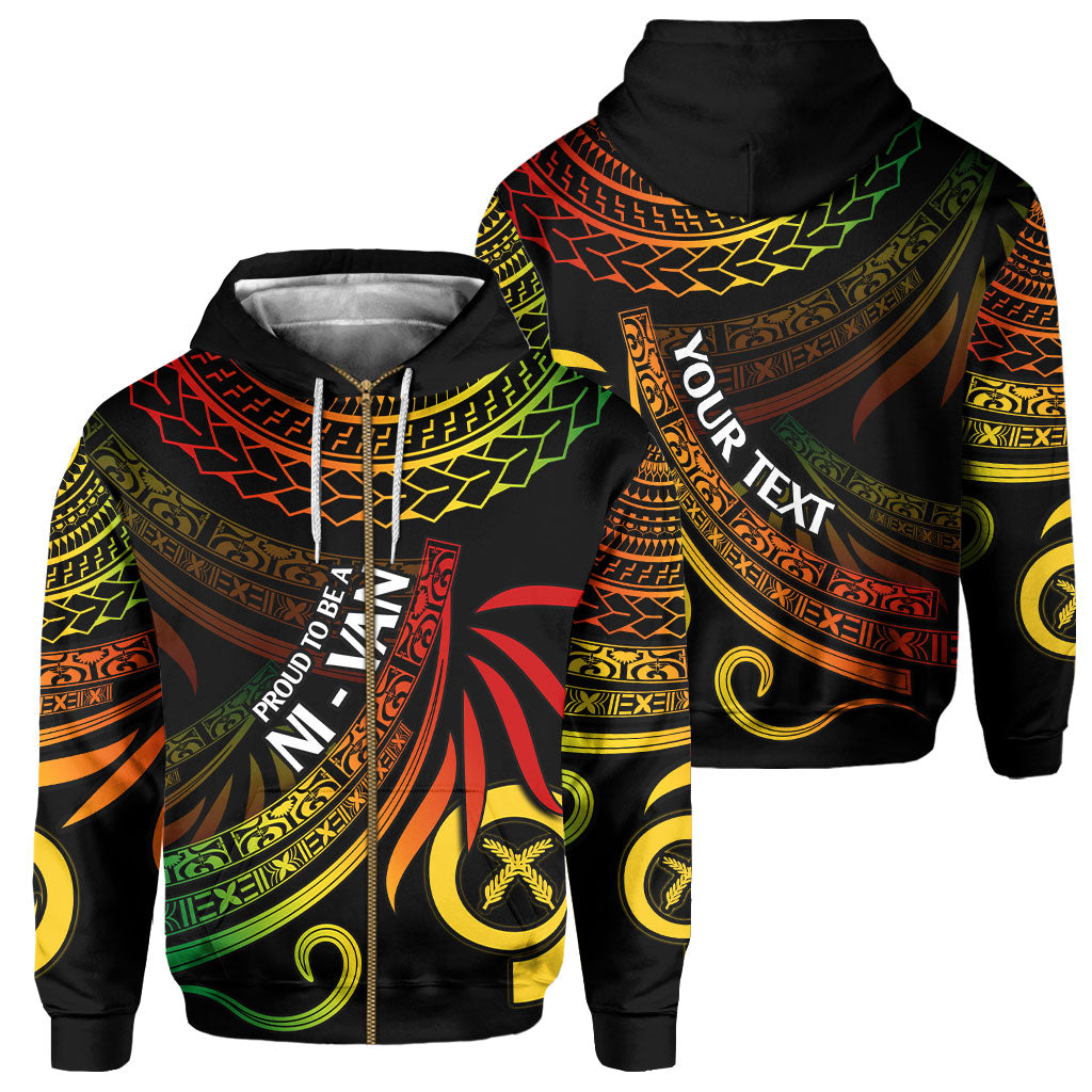 Custom Vanuatu Zip Hoodie Happy Independence Polynesian Proud To Be A Ni Van V1