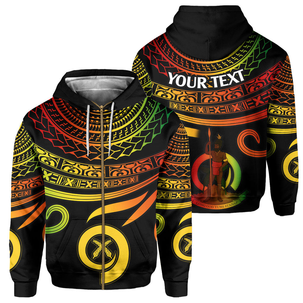 Custom Vanuatu Zip Hoodie Happy Independence Polynesian Proud To Be A Ni Van V2