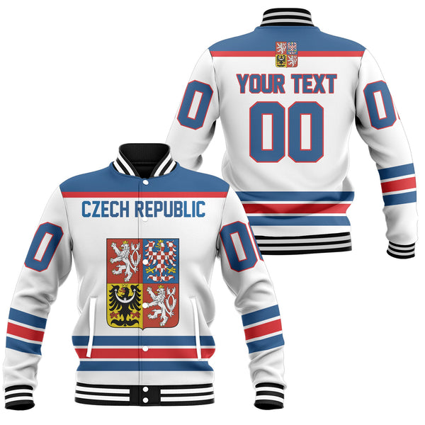 Czech Republic Baseball Jacket Flag & Coat Of Arms Hockey Style