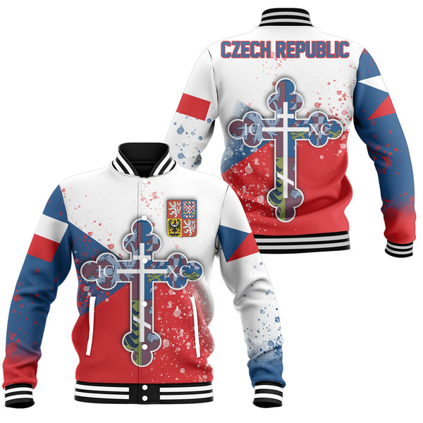 Czech Republic Baseball Jacket Flag & Coat Of Arms Orthodox Style