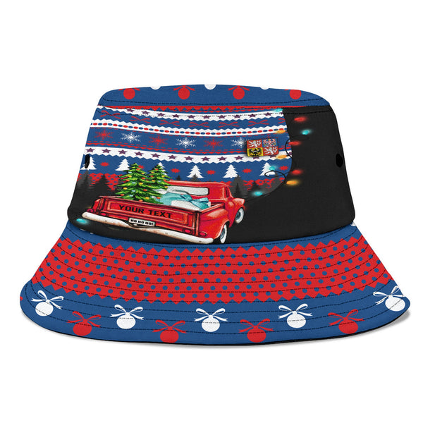 Czech Republic Bucket Hat Coat Of Arms Christmas Style