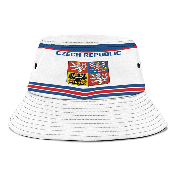 Czech Republic Bucket Hat Flag & Coat Of Arms Hockey Style