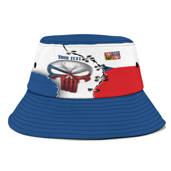 Czech Republic Bucket Hat Flag & Coat Of Arms Skull Style