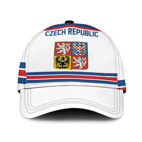 Czech Republic Classic Cap Flag & Coat Of Arms Hockey Style