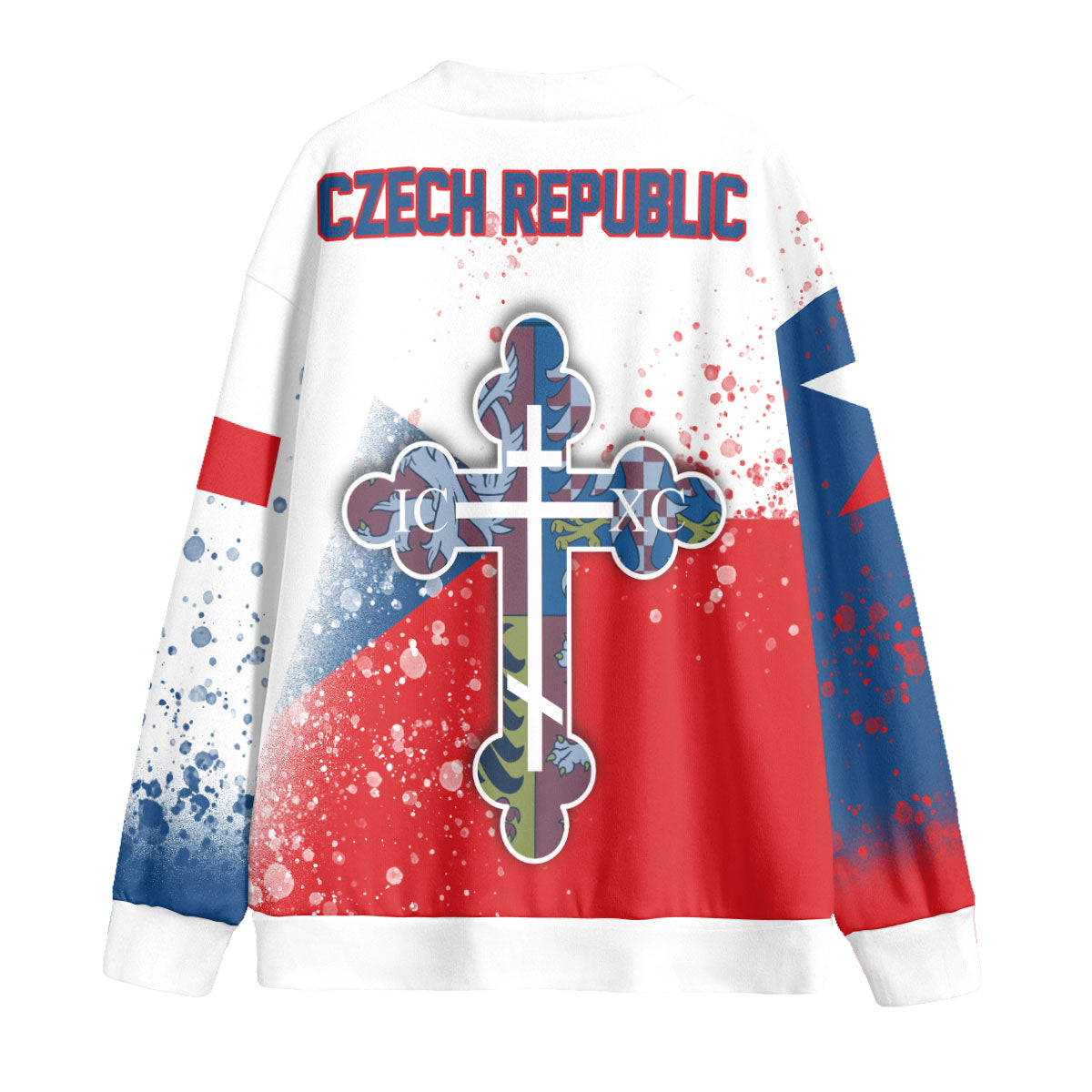 Czech Republic Fleece Cardigan Flag & Coat Of Arms Orthodox Style