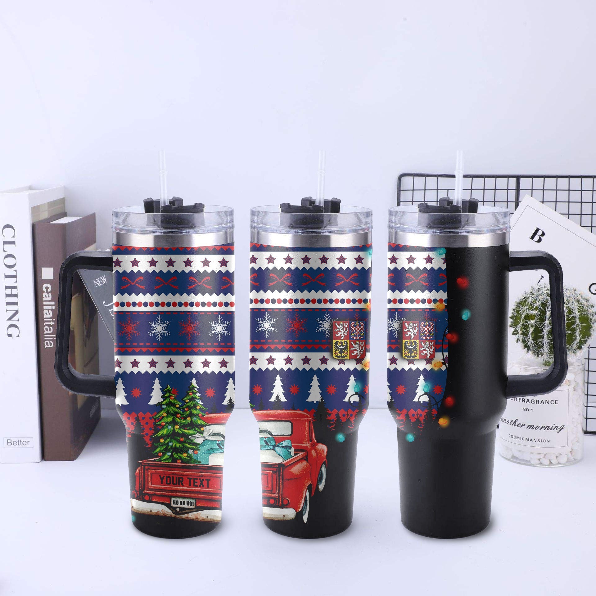 Czech Republic Handle Tumbler Coat Of Arms Christmas Style