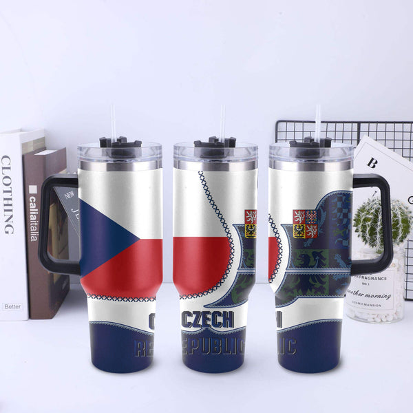 Czech Republic Handle Tumbler Flag & Coat Of Arms Leather Style