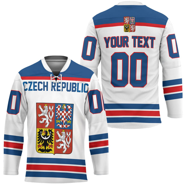 Czech Republic Hockey Jersey Flag & Coat Of Arms Hockey Style