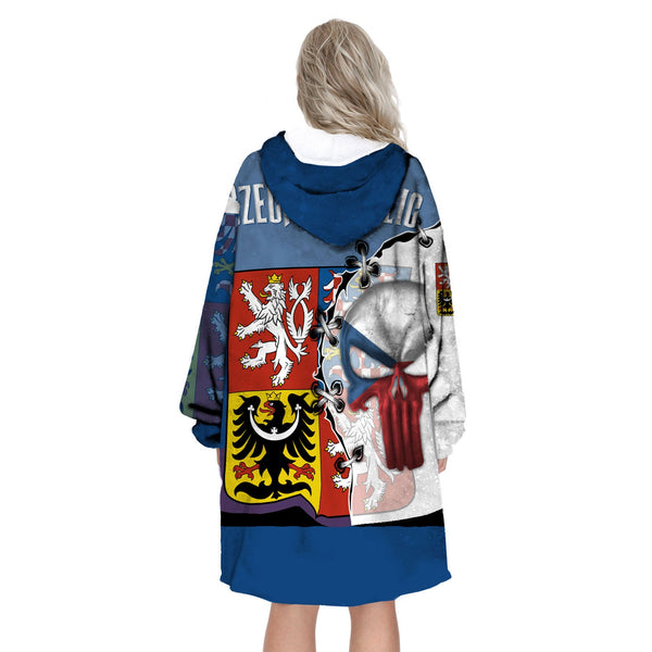 Czech Republic Snug Hoodie Flag & Coat Of Arms Skull Style