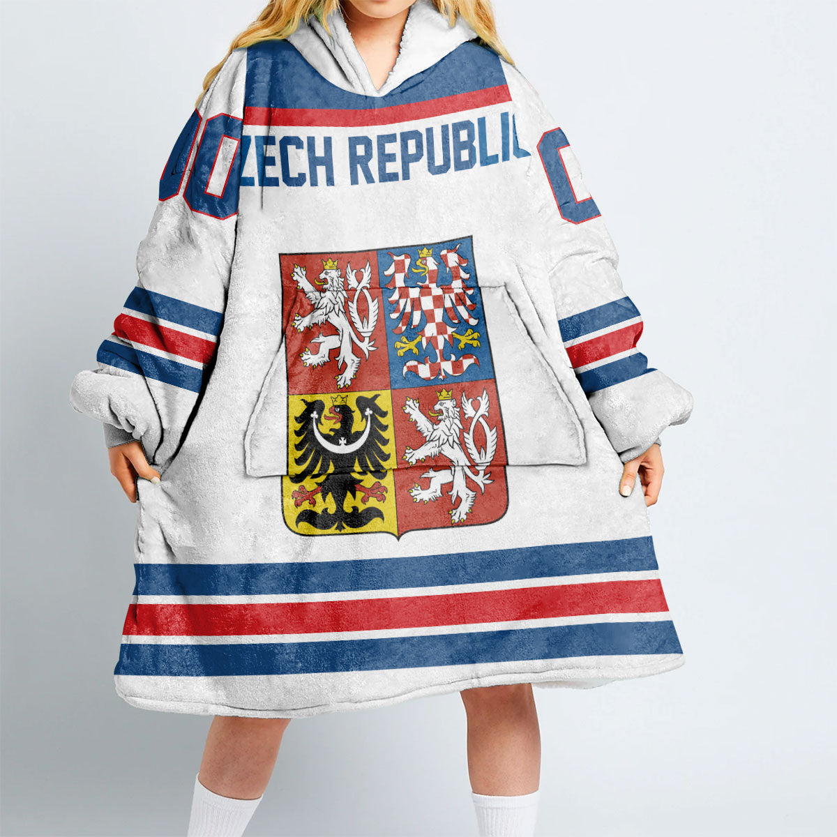 Czech Republic Snug Hoodie Flag & Coat Of Arms Hockey Style