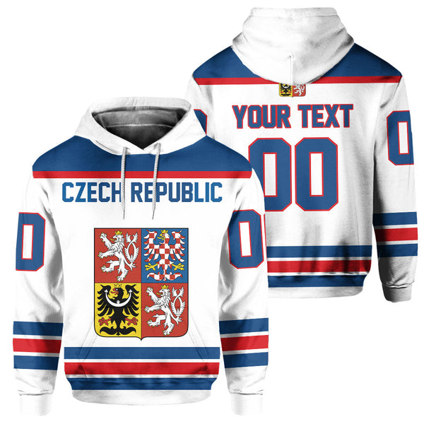 Czech Republic Hoodie Flag & Coat Of Arms Hockey Style