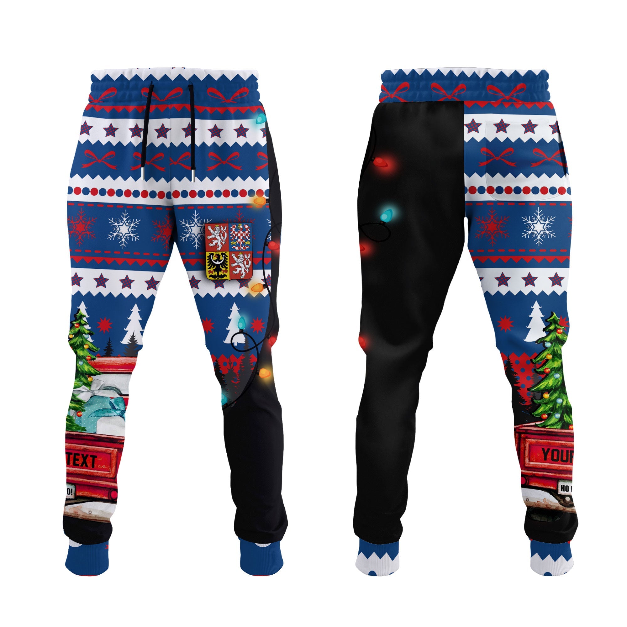 Czech Republic Jogger Pant Coat Of Arms Christmas Style