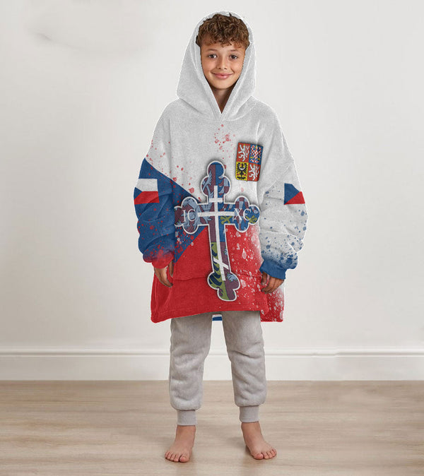 Czech Republic Kid Snug Hoodie Flag & Coat Of Arms Orthodox Style