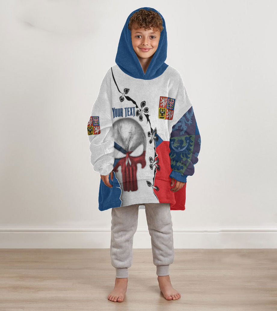 Czech Republic Kid Snug Hoodie Flag & Coat Of Arms Skull Style