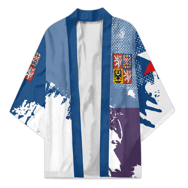 Czech Republic Kimono Flag & Coat Of Arms Paint Style