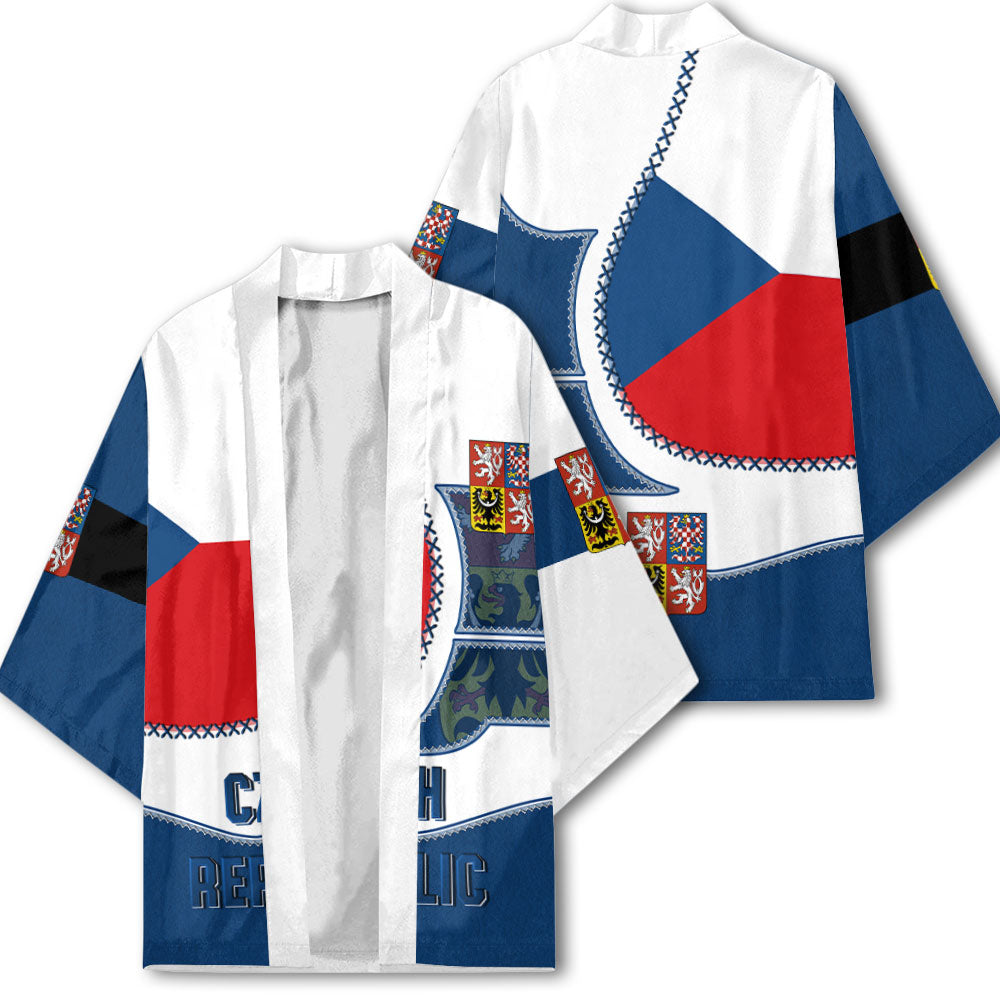 Czech Republic Kimono Flag & Coat Of Arms Leather Style