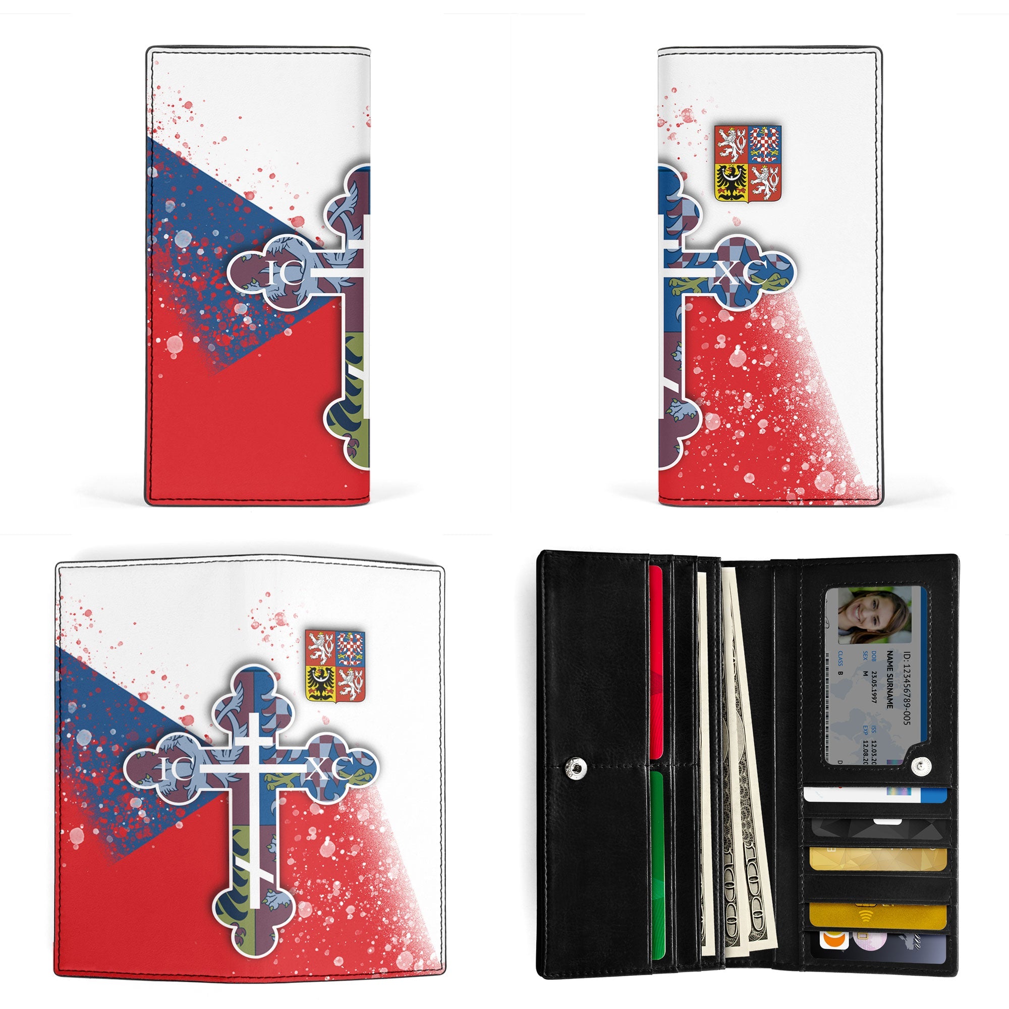 Czech Republic Leather Wallet Flag & Coat Of Arms Orthodox Style