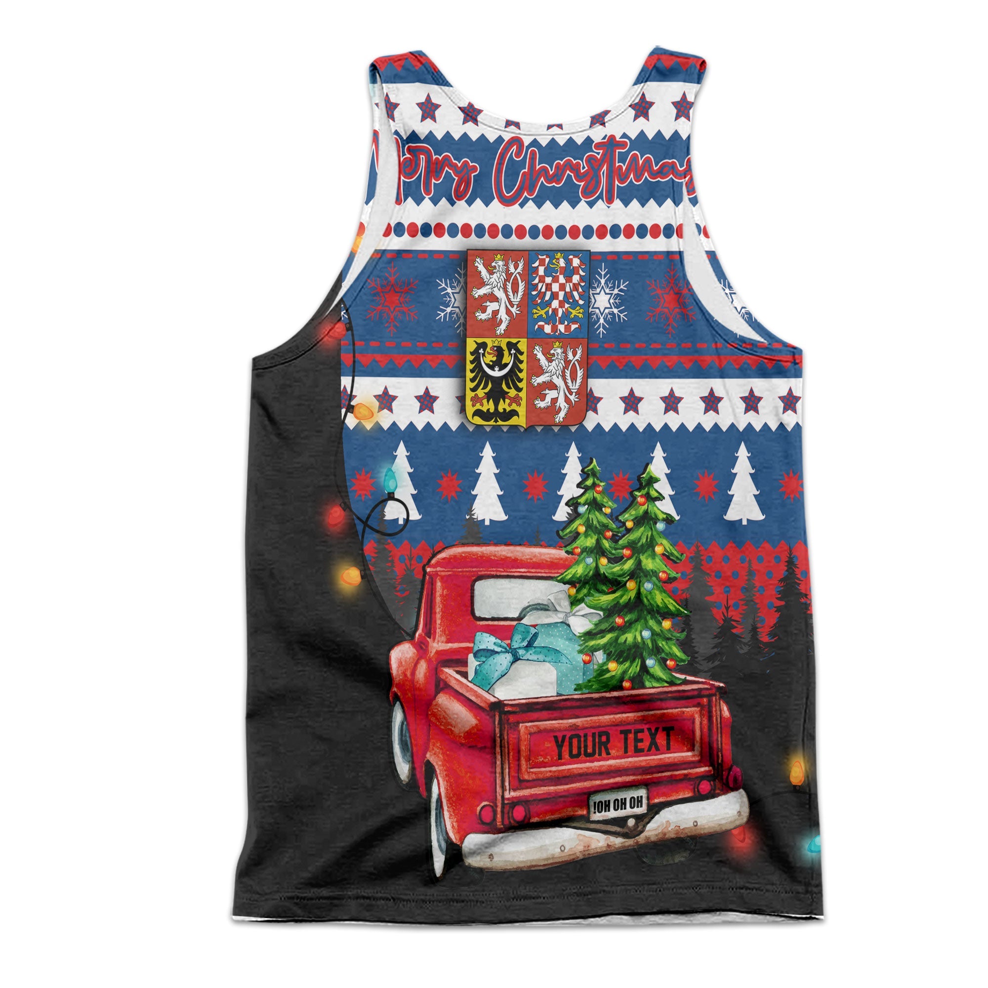 Czech Republic Men Tank Top Coat Of Arms Christmas Style