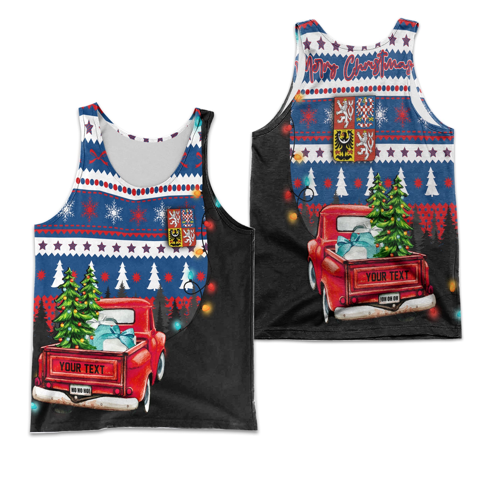 Czech Republic Men Tank Top Coat Of Arms Christmas Style