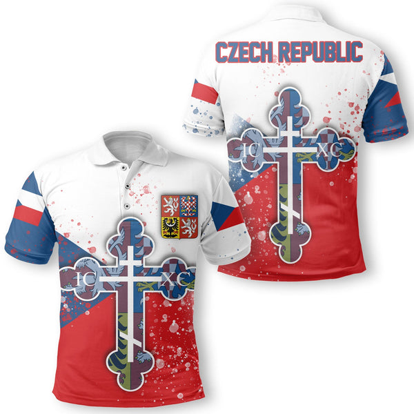 Czech Republic Polo Shirt Flag & Coat Of Arms Orthodox Style