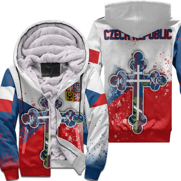 Czech Republic Sherpa Hoodie Flag & Coat Of Arms Orthodox Style