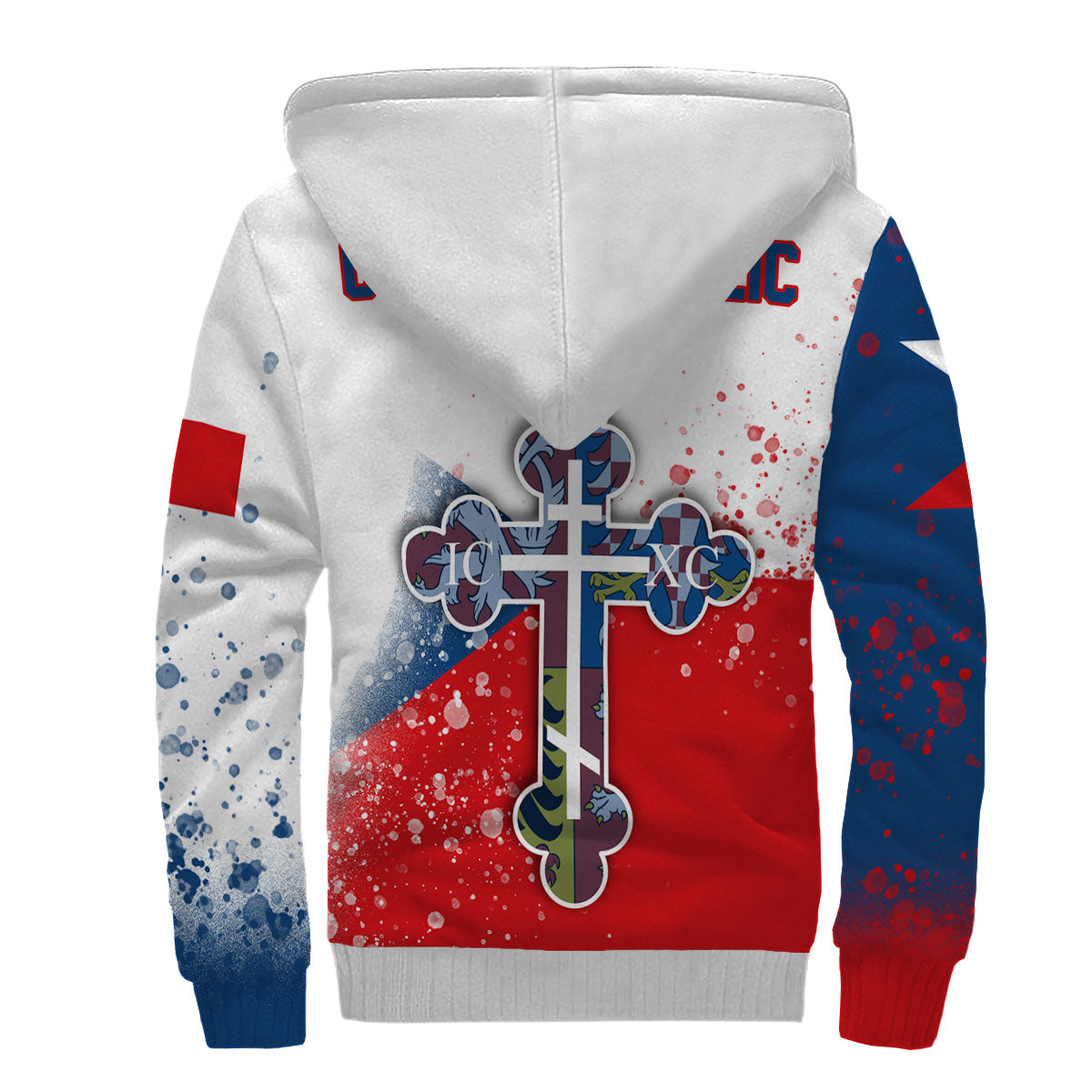 Czech Republic Sherpa Hoodie Flag & Coat Of Arms Orthodox Style