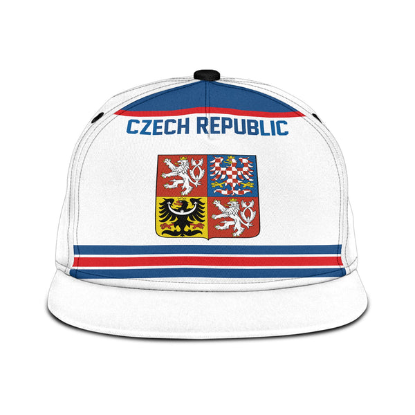 Czech Republic Snapback Hat Flag & Coat Of Arms Hockey Style