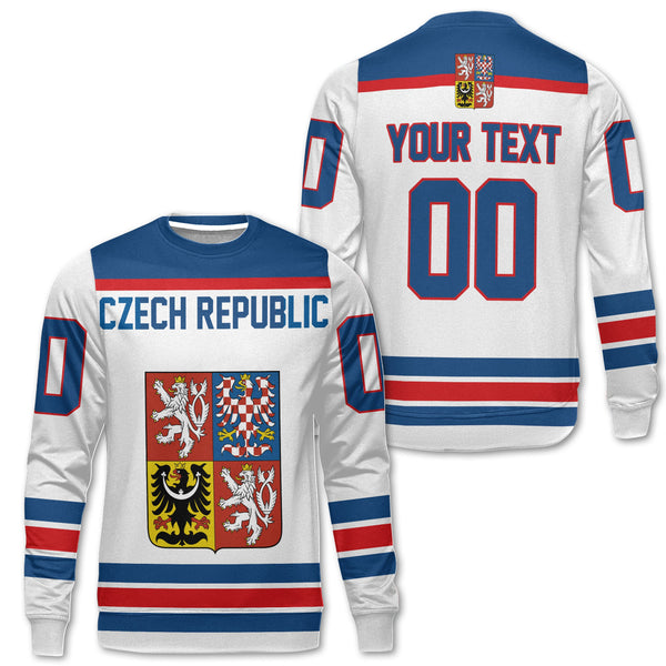 Czech Republic Sweatshirt Flag & Coat Of Arms Hockey Style