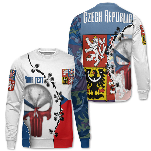 Czech Republic Sweatshirt Flag & Coat Of Arms Skull Style