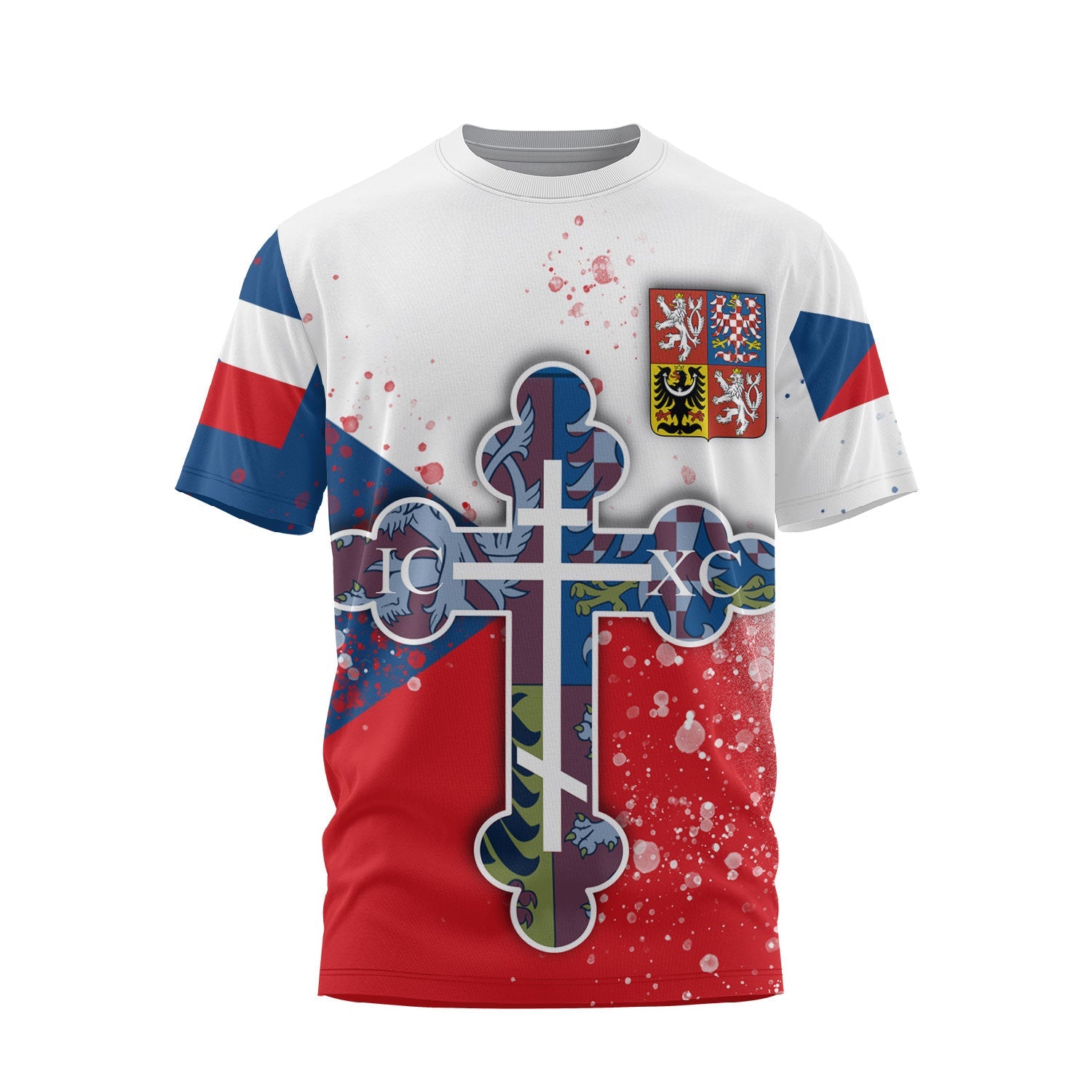 Czech Republic T Shirt Flag & Coat Of Arms Orthodox Style