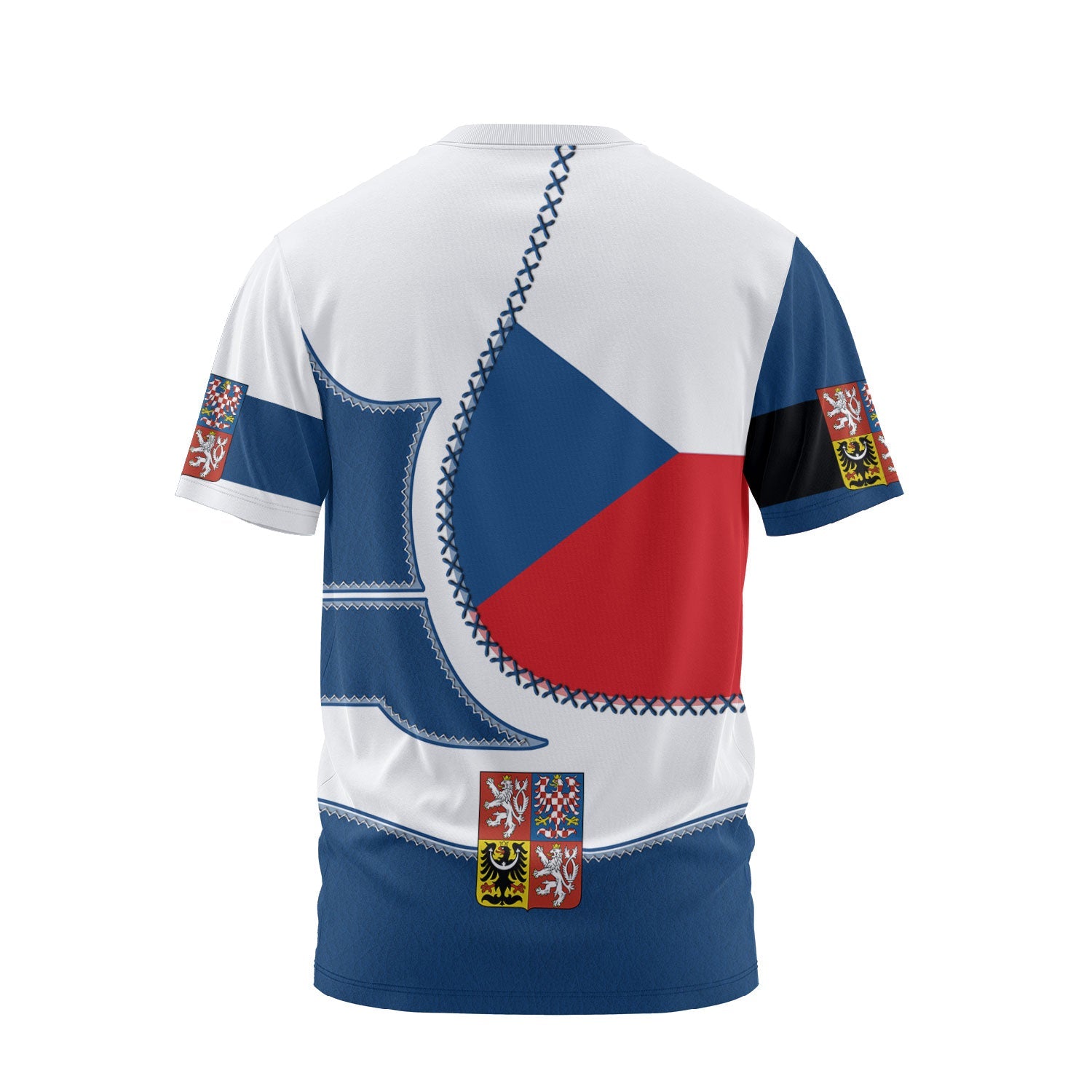 Czech Republic T Shirt Flag & Coat Of Arms Leather Style