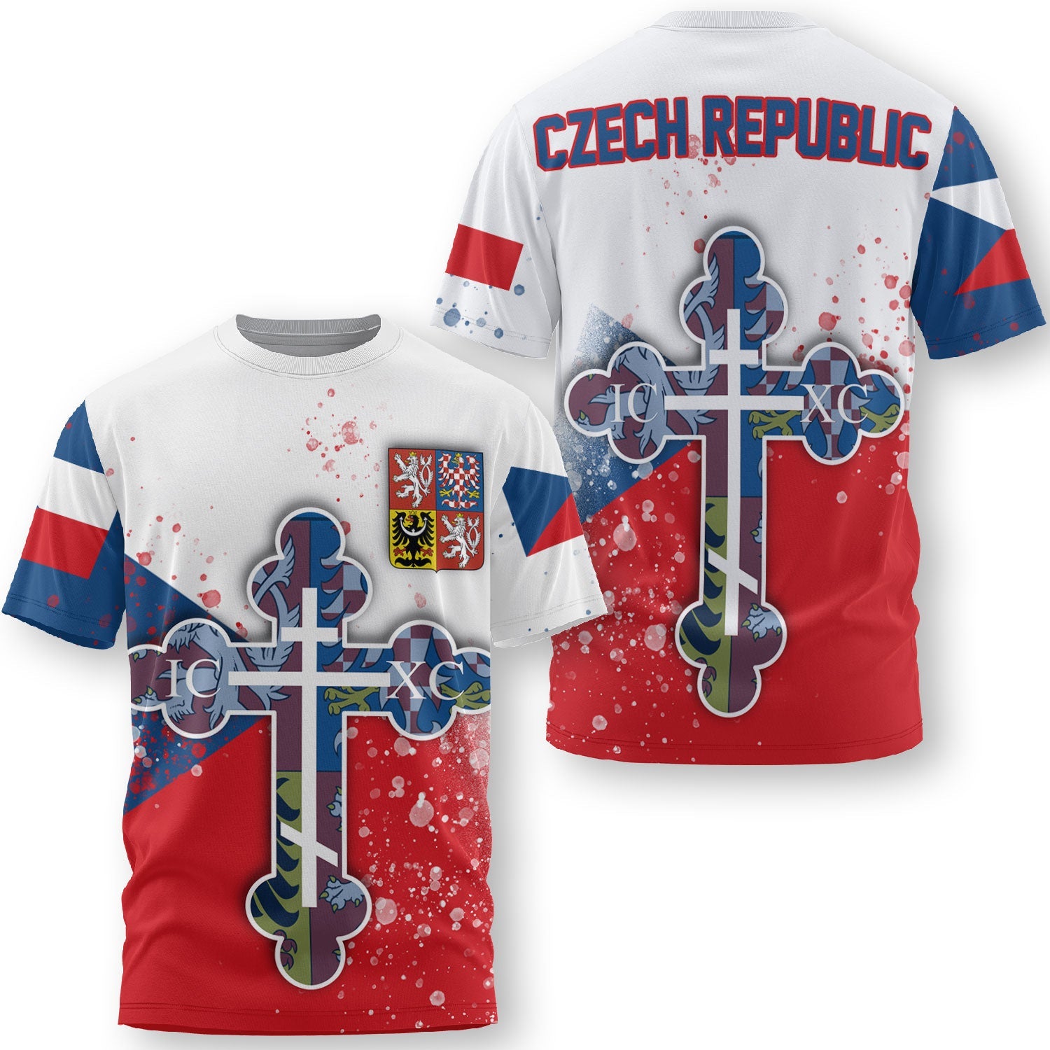 Czech Republic T Shirt Flag & Coat Of Arms Orthodox Style