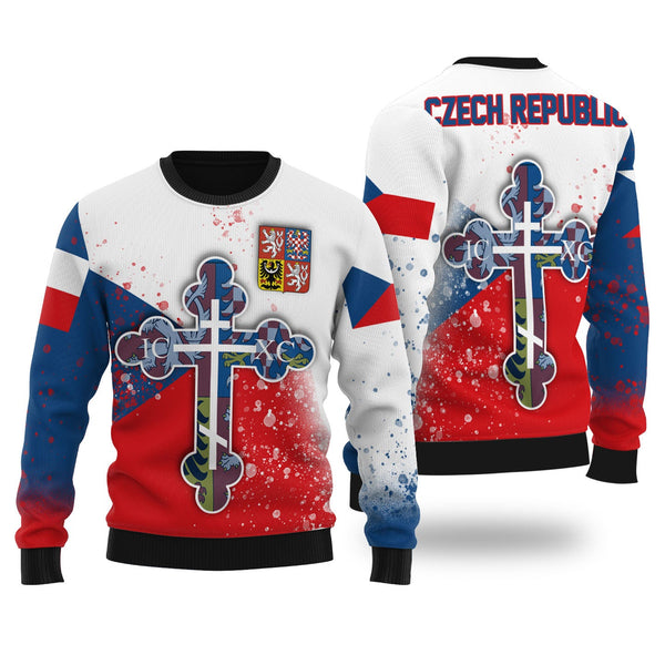 Czech Republic Ugly Sweater Flag & Coat Of Arms Orthodox Style