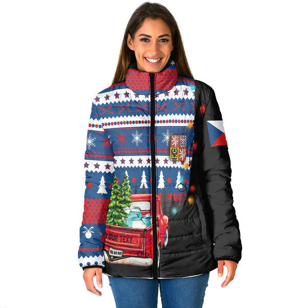 Czech Republic Women Padded Jacket Coat Of Arms Christmas Style