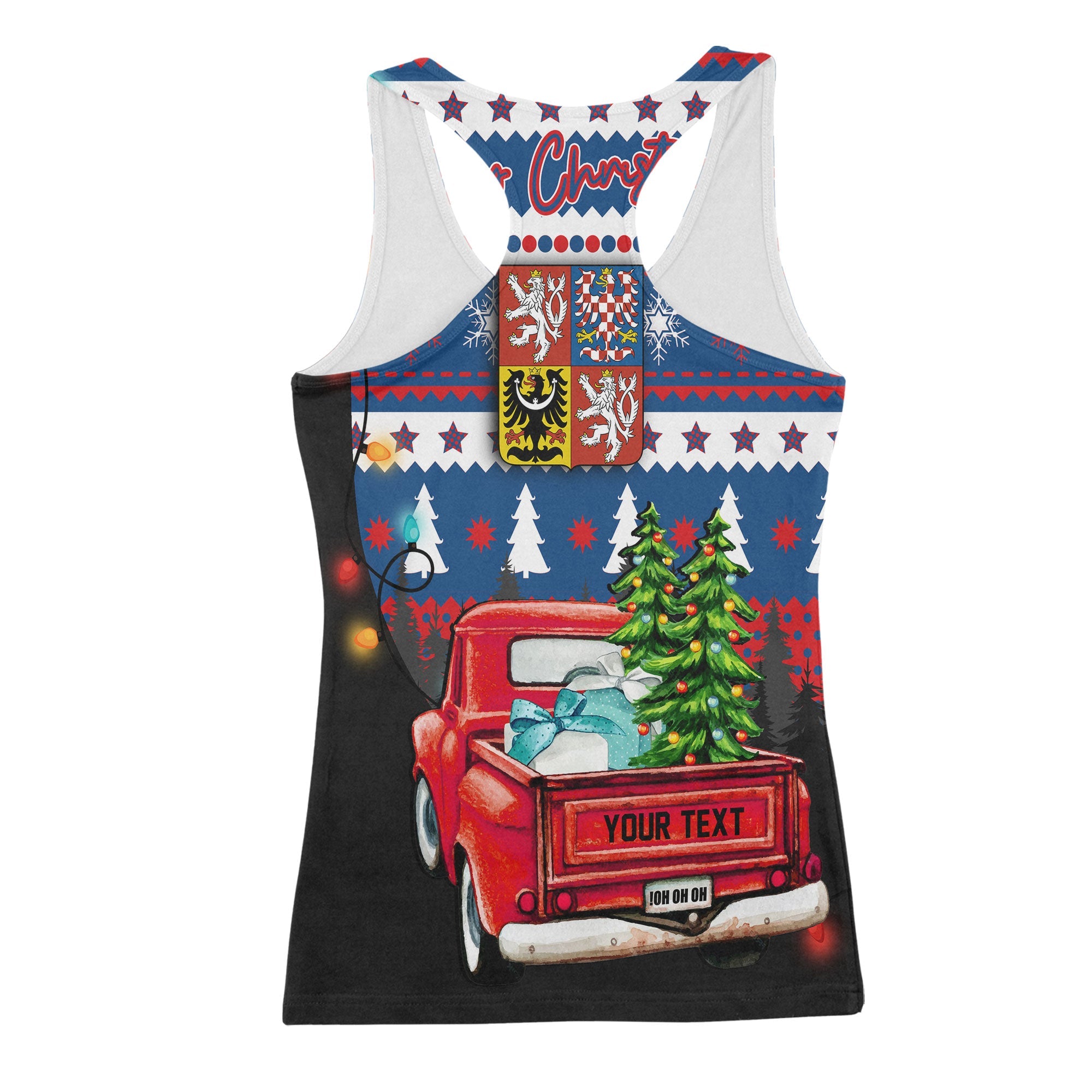 Czech Republic Women Tank Top Coat Of Arms Christmas Style