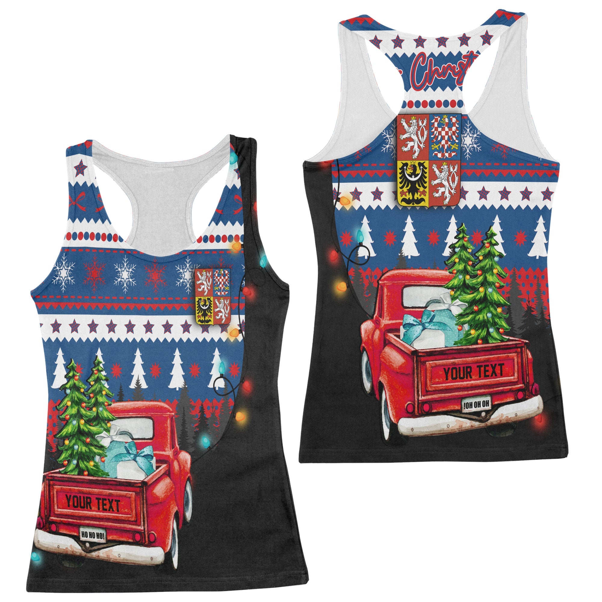 Czech Republic Women Tank Top Coat Of Arms Christmas Style