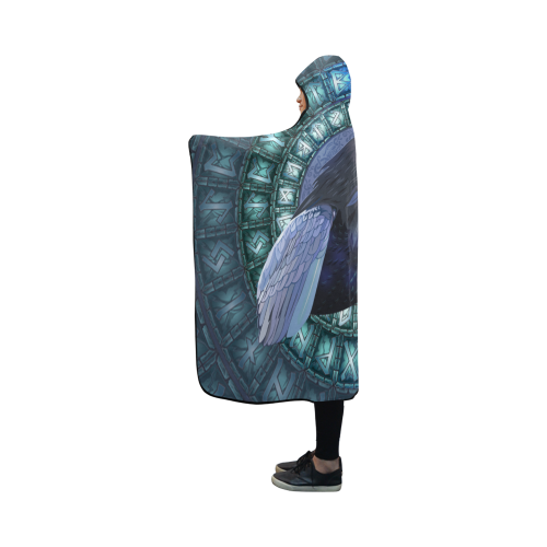 Viking Hooded Blanket Raven 